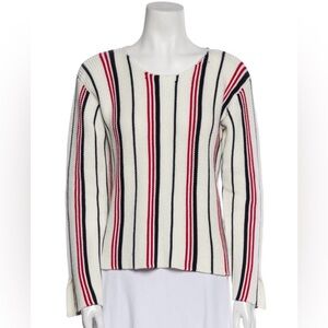 Frame striped scoop cotton sweater